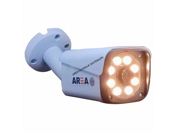 2MP 1080p Ahd Warm Led Işıklı Dış Mekan 8 Ledli  Metal Kasa Güvenlik Kamerası